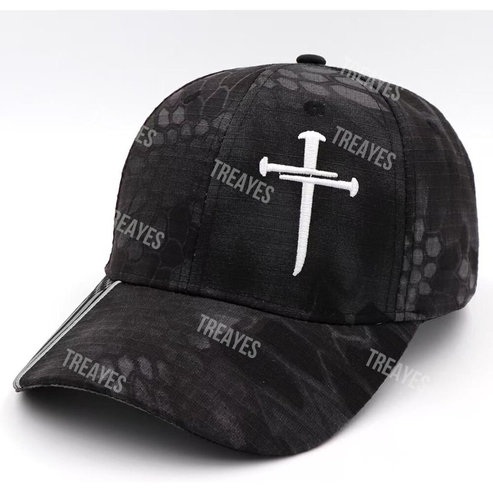 Redeemed 3 Nails Cross Hat - Adjustable Christian Baseball Cap for Men & Women - Picture 3 of 6